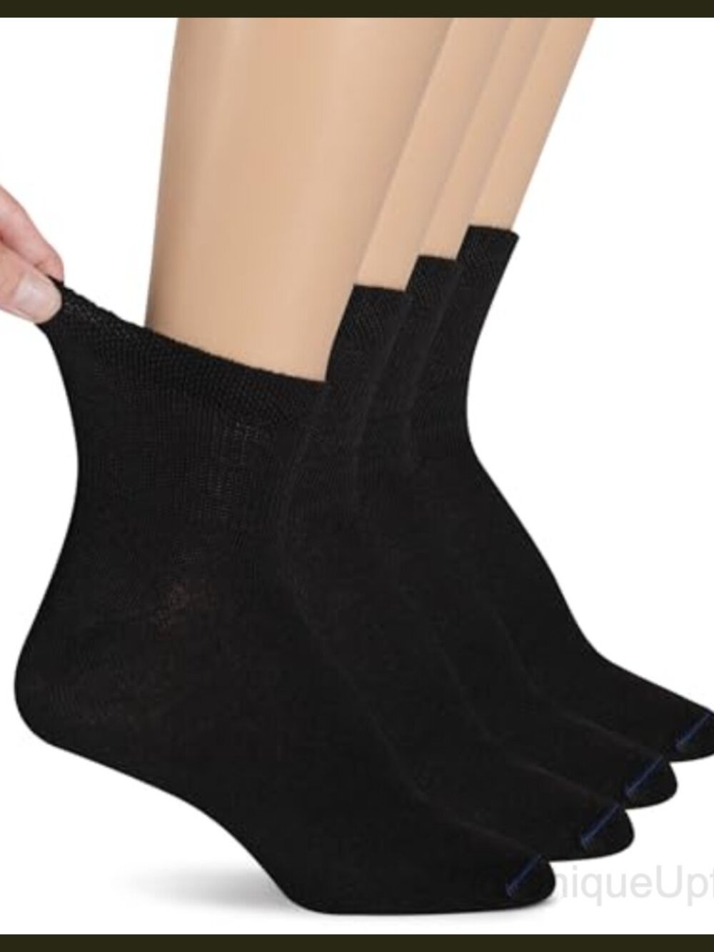 Diabetic Circulatory Non-Binding Flat-Knit Ankle Socks 4 Pairs Moisture Wicking